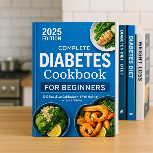 Complete diabetic cookbooks for type 2 diabetes: 2025 Beginners Edition – 1000 Days of Low-Carb Recipes & 4-Week Meal Plan for Type 2 Diabetes
